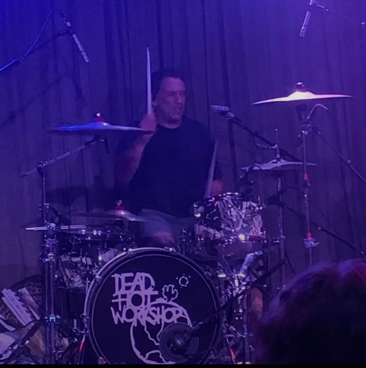 Drummer Curtis Grippe of The Glorious Heydays behind his kit